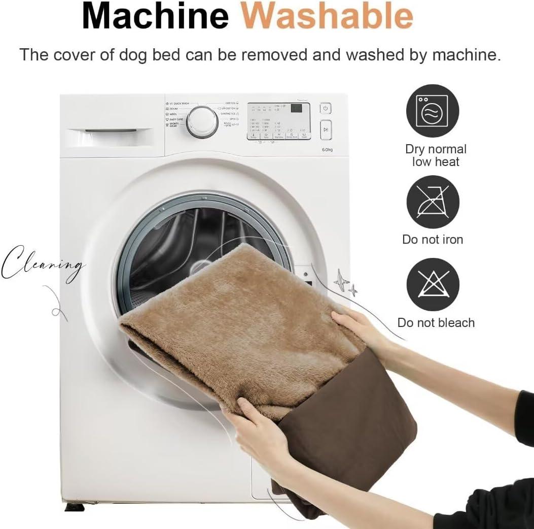 Large Dog Bed Orthopedic Washable: Beds Bolster XL Bed Big XLarge Dogs Memory Foam Sofa Couch Waterproof Removable Cover - Brown