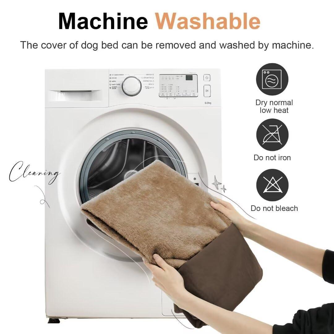 Large Dog Bed Orthopedic Washable: Beds Bolster XL Bed Big XLarge Dogs Memory Foam Sofa Couch Waterproof Removable Cover - Brown
