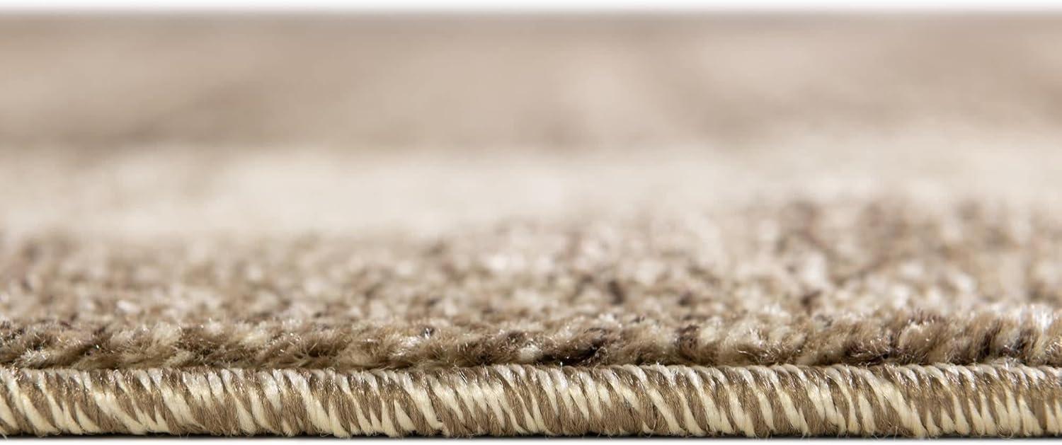 Unique Loom Del Mar Collection Area Rug - Maria (9' x 12' 2" Rectangle Light Brown/Ivory)