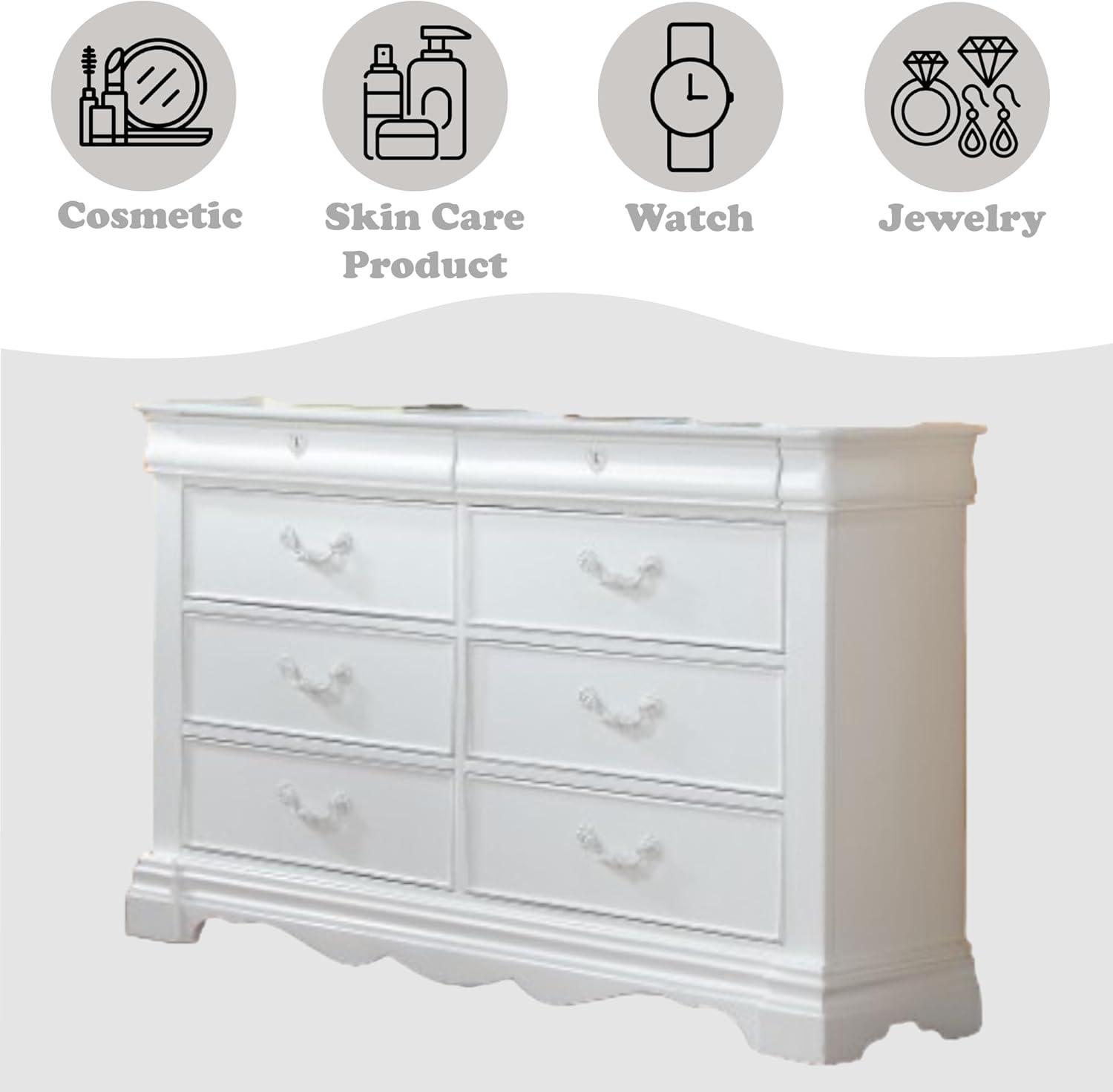 ACME Estrella Dresser, White-Color:White,Quantity:1,Style:Traditional