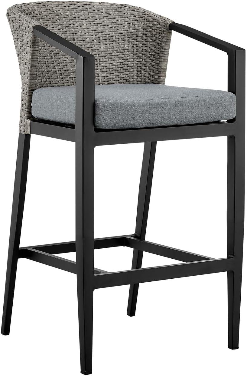 Aileen Black and Grey Aluminum 5-Piece Bar Height Outdoor Dining Set