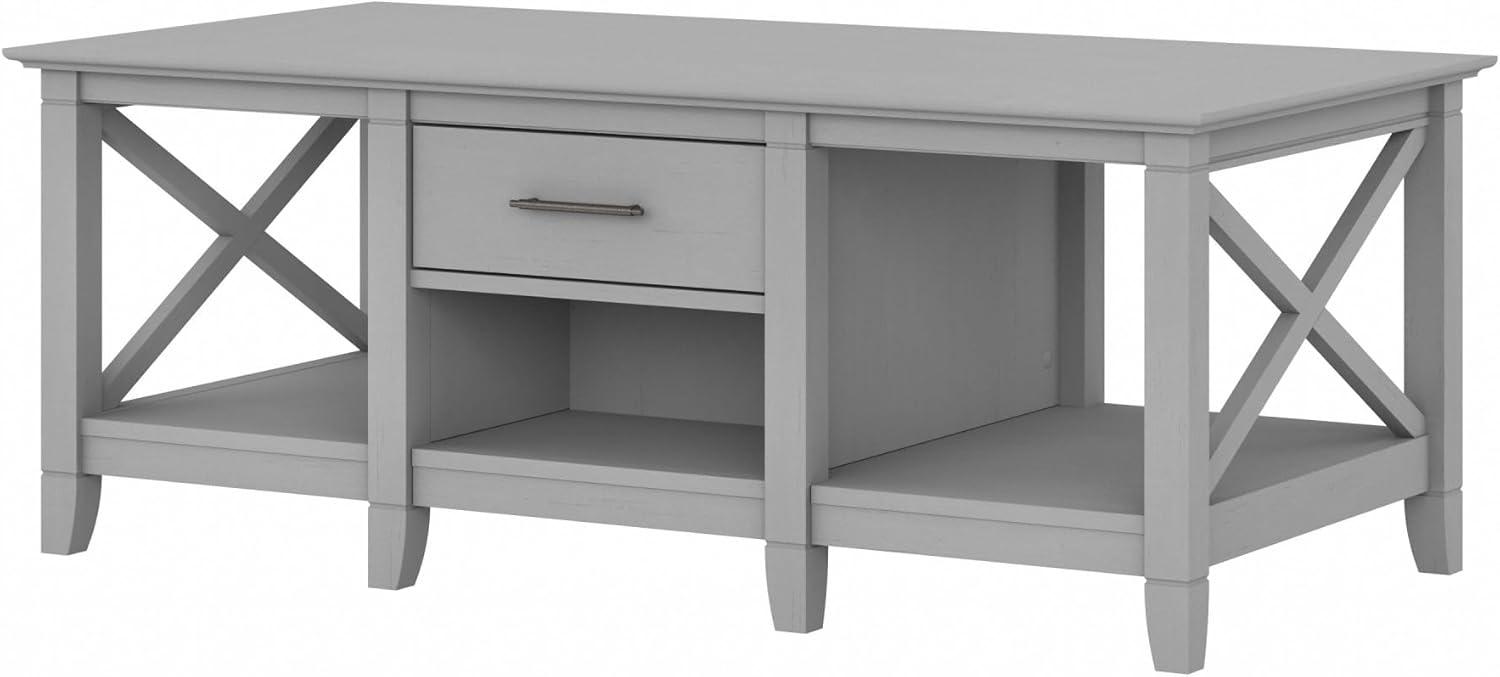 Bush Furniture Key West Coffee Table with Storage, Cape Cod Gray