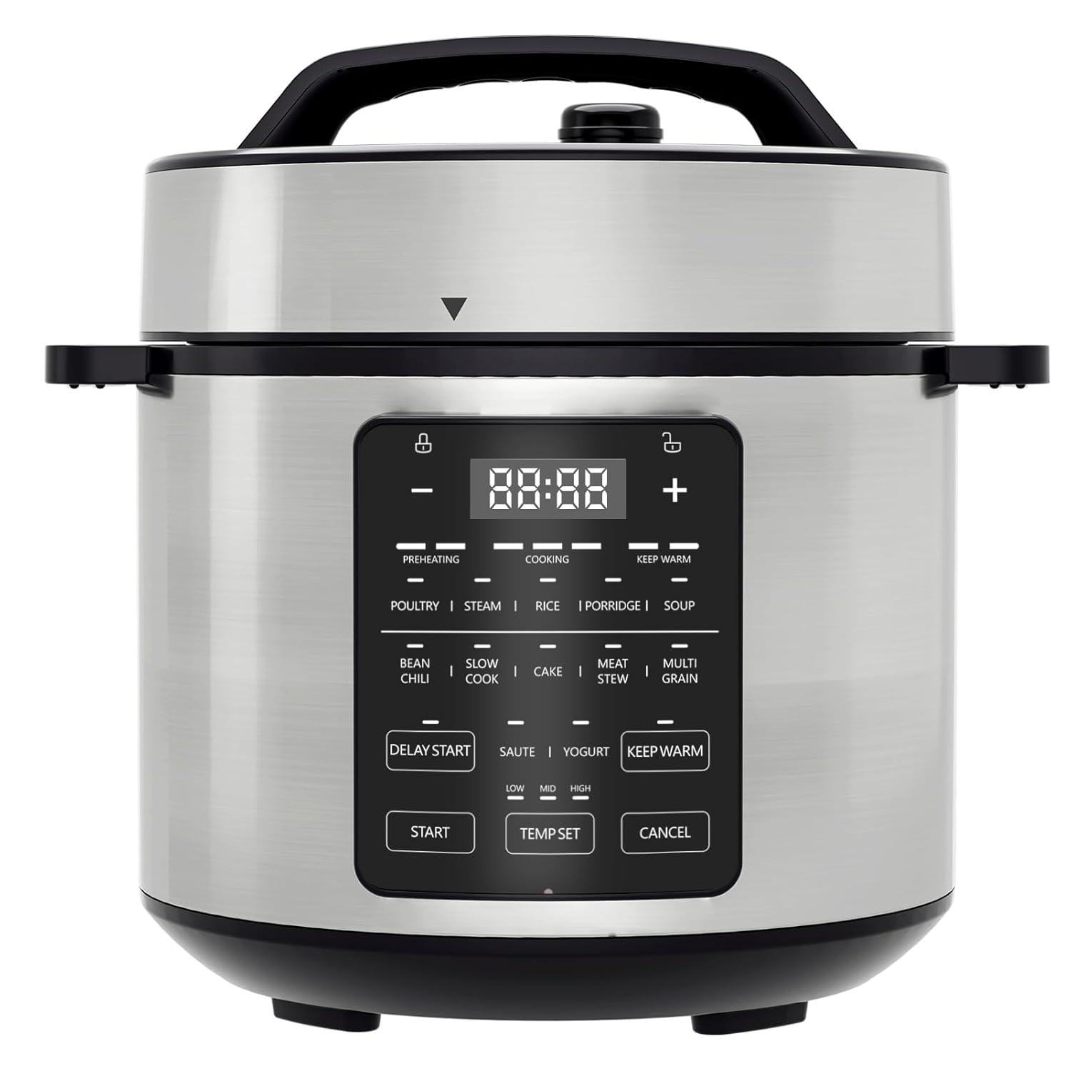 JIONJOY 16-in-1 Stainless Steel Electric Pressure Cooker: Multi - function Cooker with Digital Controlr- 8 Quarts