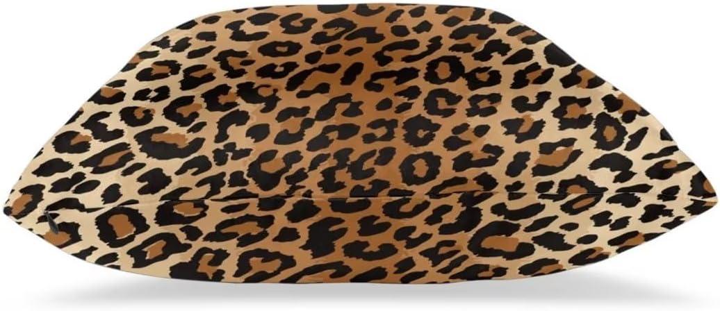 Brown Leopard Throw Pillow Cover - 2 Pcs Cheetah Pillow Case 20x20 inch Cotton Soft Animal Print Pillows Covers Decorative Cushion Cover for Home Couch Bed Sofa Double Side Printed