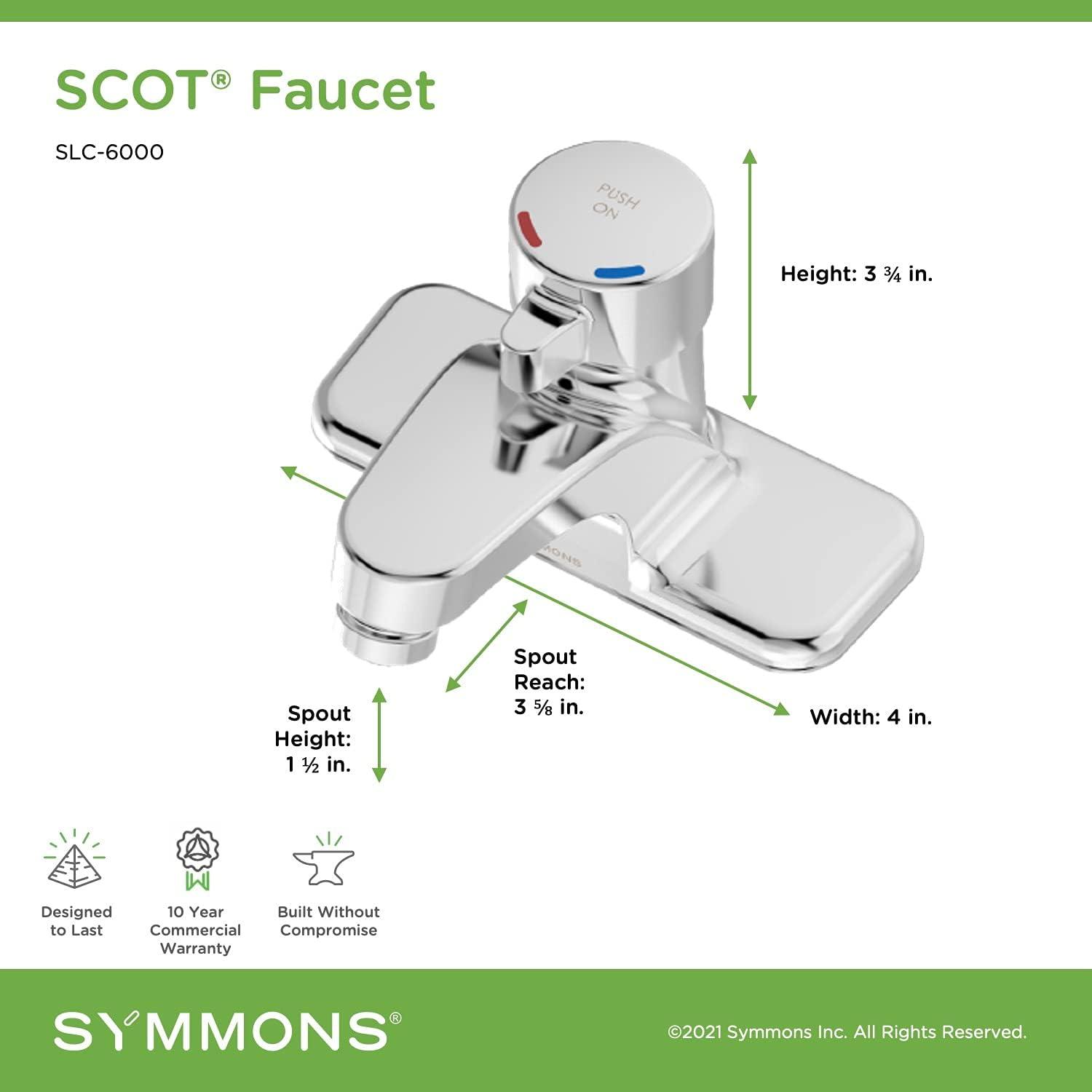 Symmons SCOT 4" Polished Chrome Single Handle Metering Bathroom Faucet