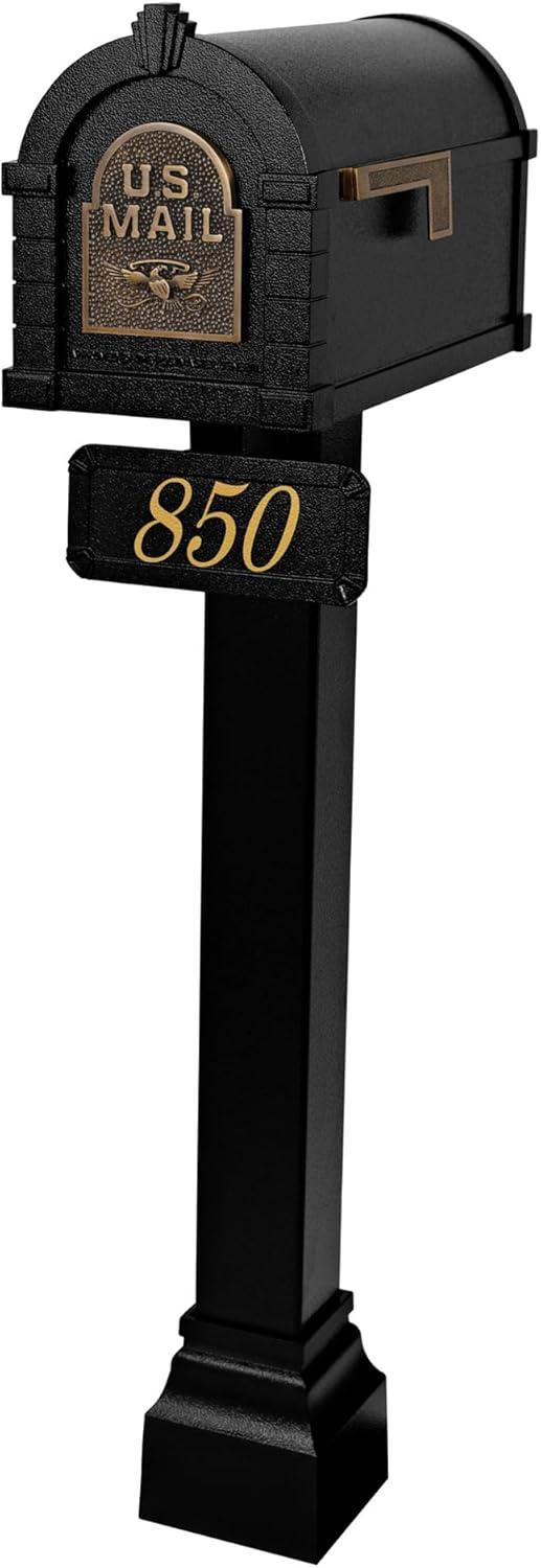 Gaines - Keystone Series Mailbox - Black with Antique Bronze Eagle