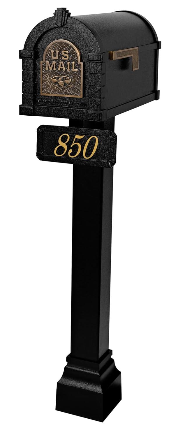 Gaines - Keystone Series Mailbox - Black with Antique Bronze Eagle