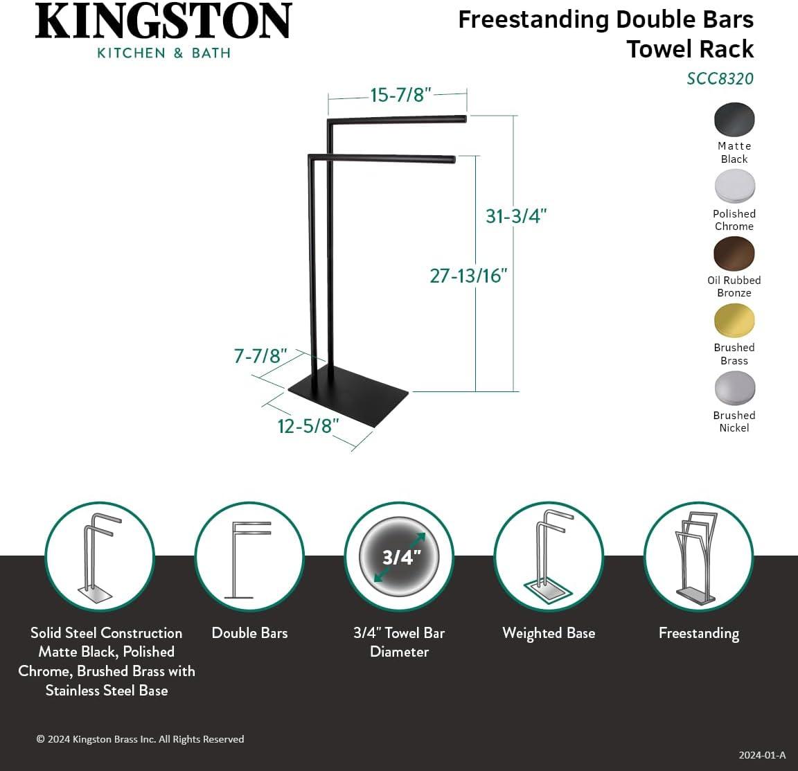 Kingston Brass Edenscape Freestanding Dual Towel Rack
