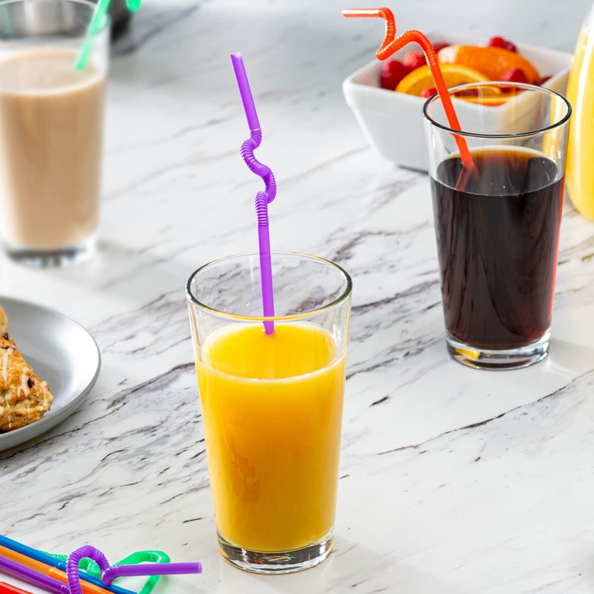 Comfy Package Wide Straws for Drinking & Smoothies [100 Pack] Assorted Colors