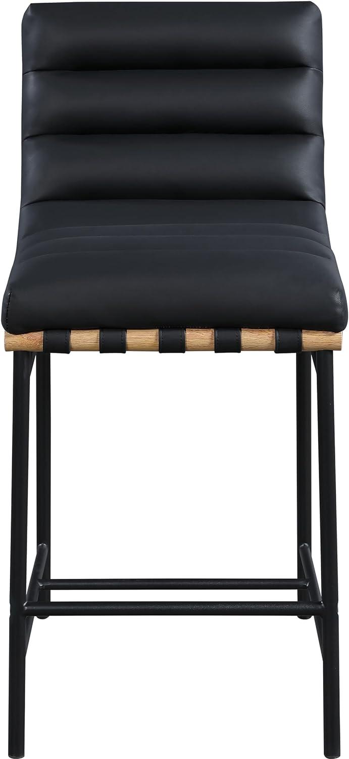 Meridian Furniture Burke Black Vegan Leather Counter Stool