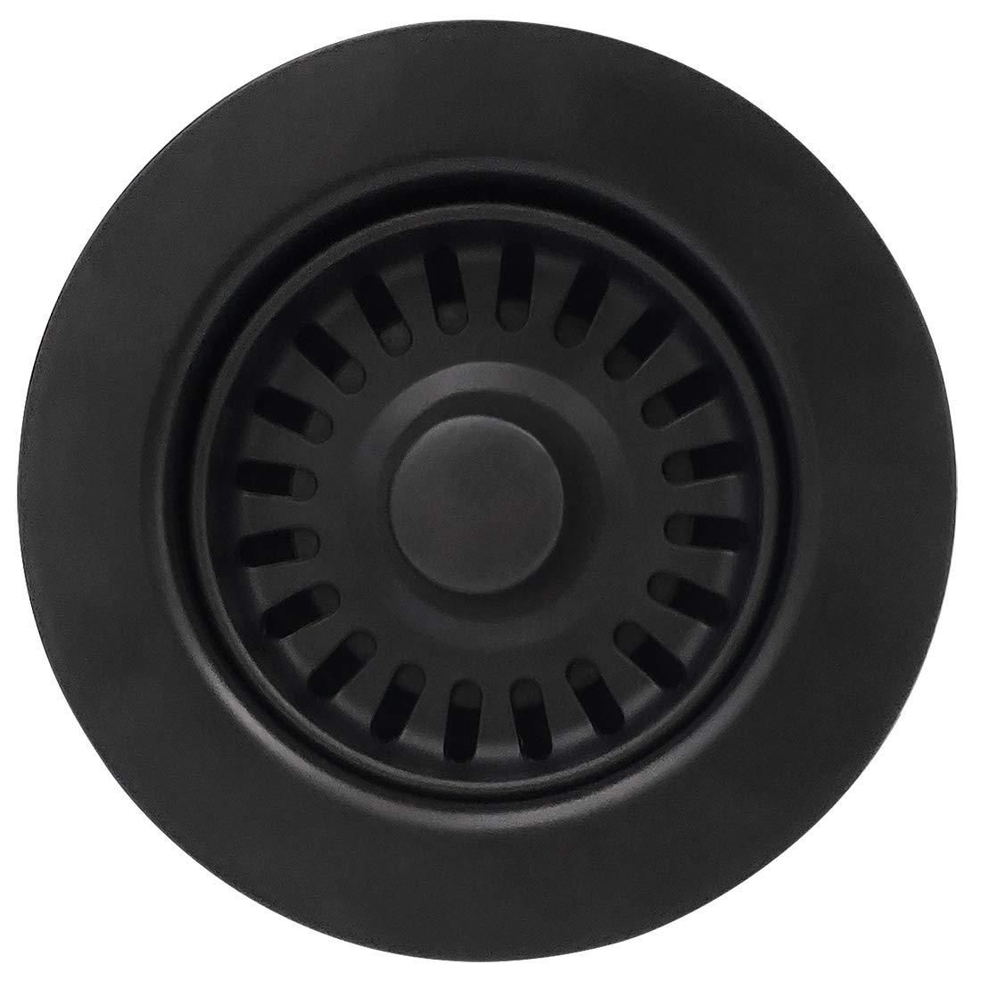 3.5-in Black Sink Strainer Assembly with Stopper for Matching Color of Granite or Fireclay Sinks