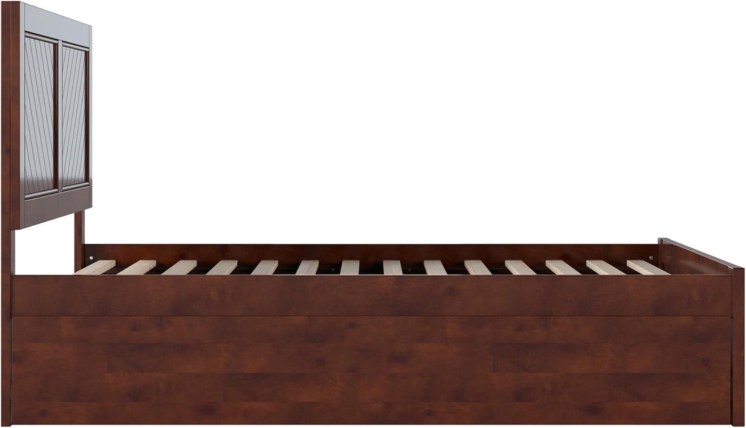 AFI Canyon Walnut Solid Wood Platform Bed with Matching Footboard & Twin Trundle, Full