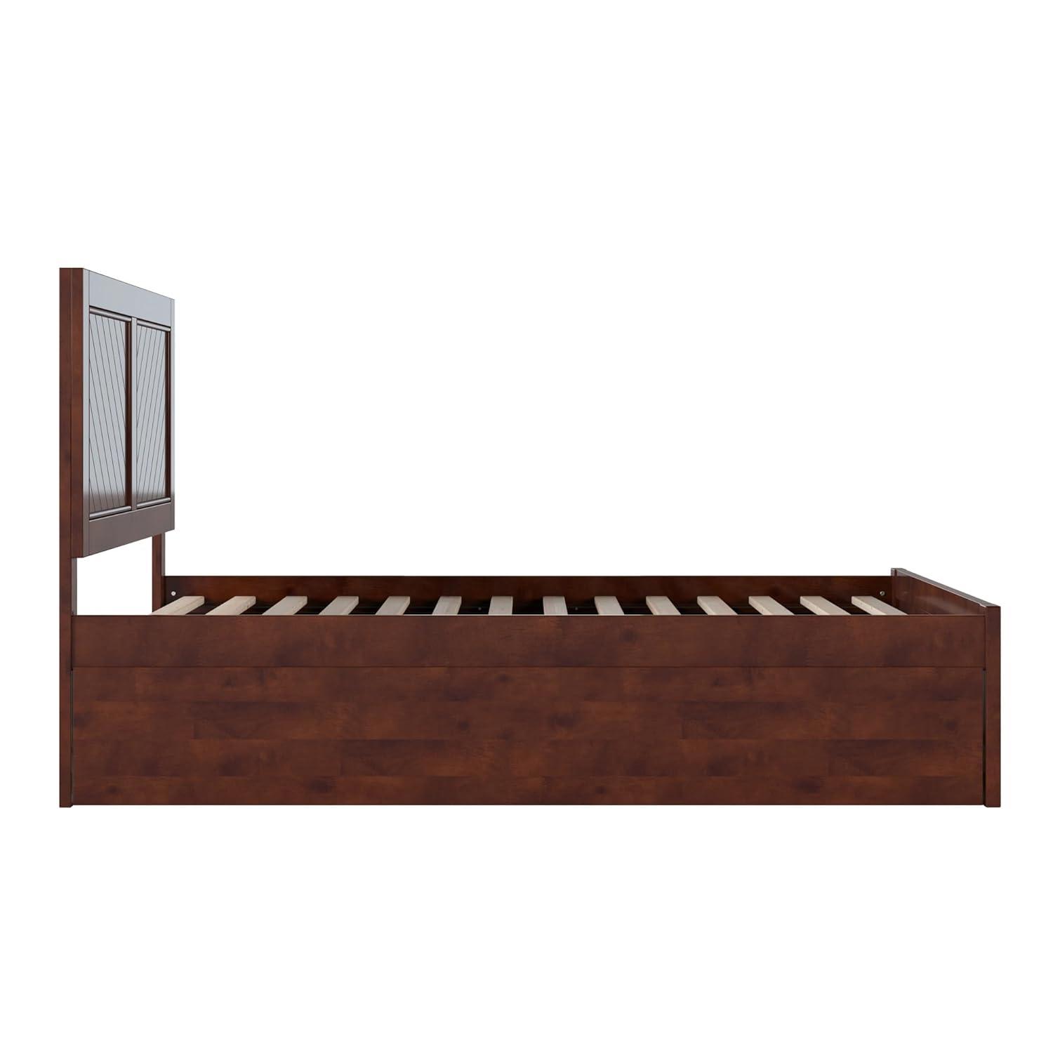 AFI Canyon Walnut Solid Wood Platform Bed with Matching Footboard & Twin Trundle, Full