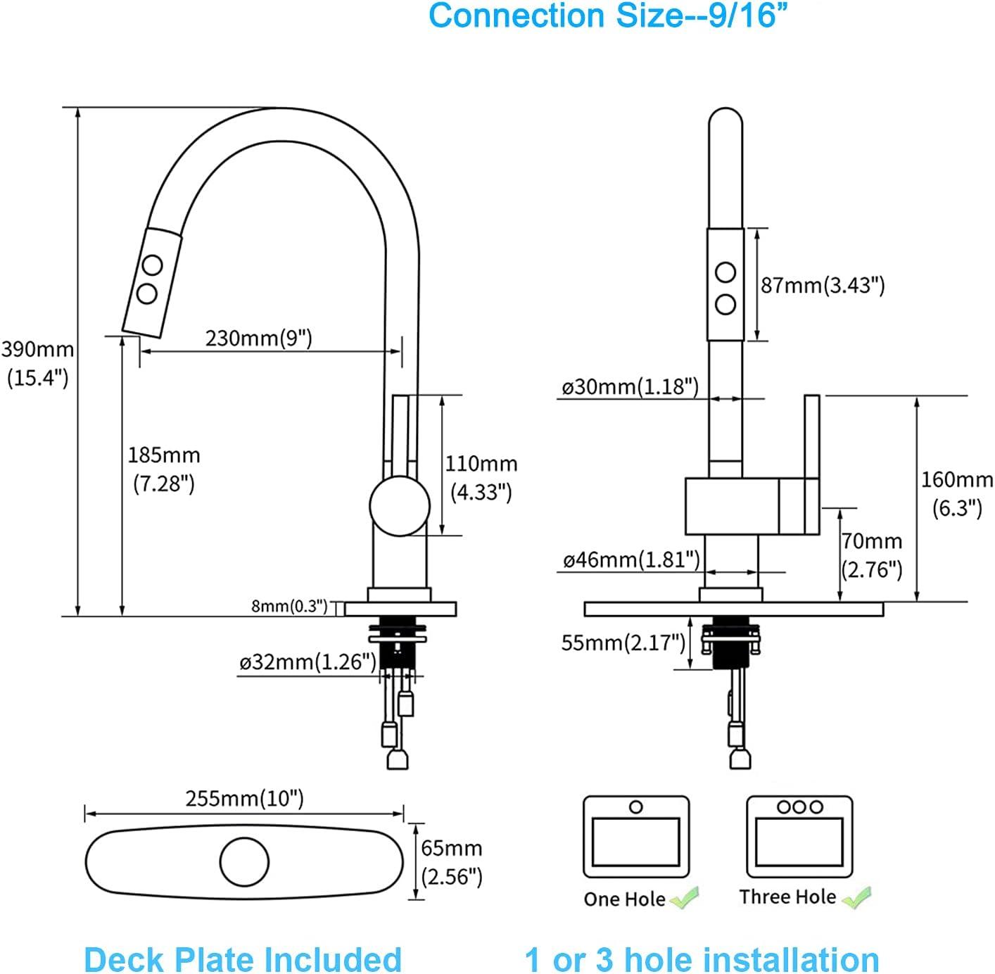 VIBRANTBATH VIBRANTBATH Pull Out Kitchen Faucet 4034-BGK
