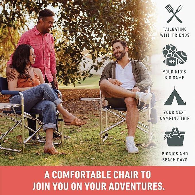 Sports Outdoor Portable Camp Chair with Side Table