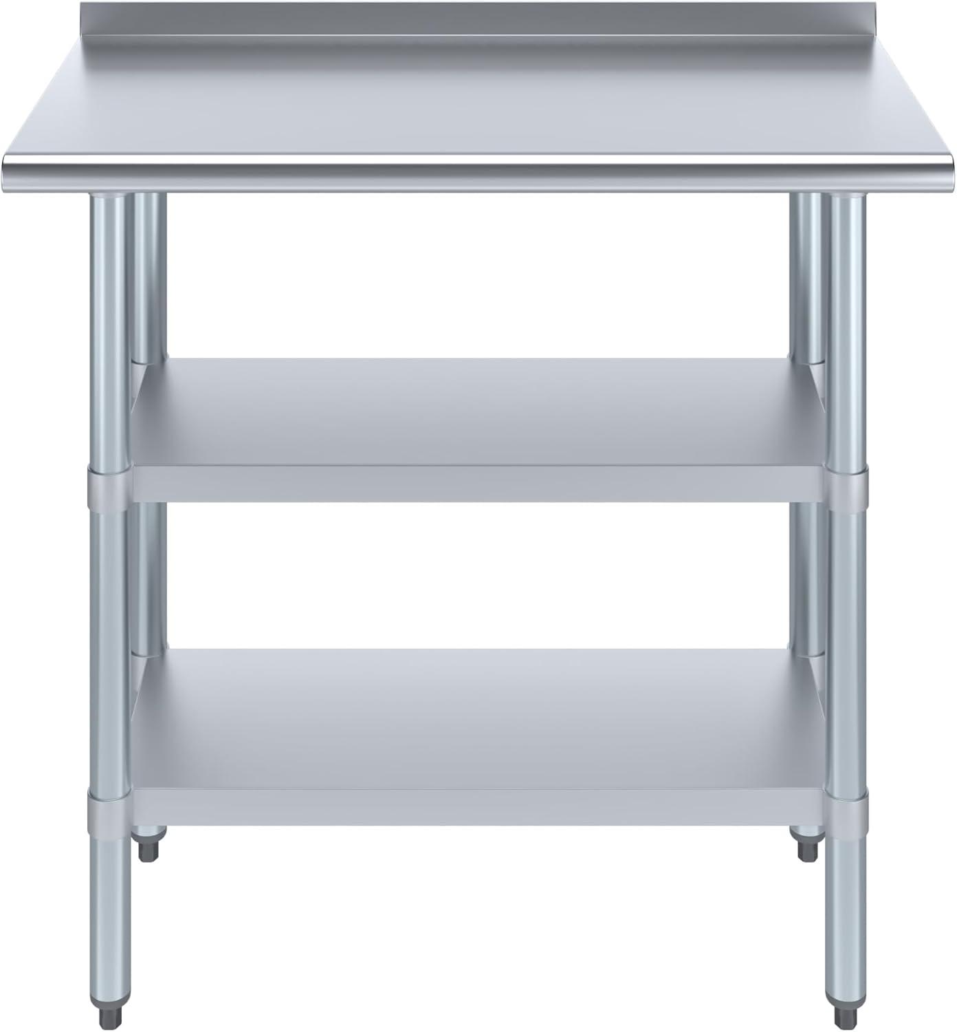 Stainless Steel Work Table with 2 Shelves