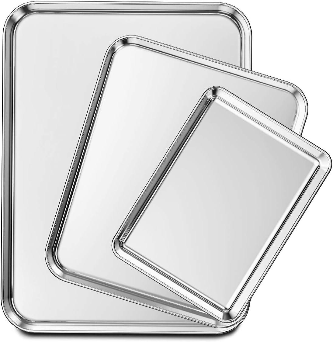 Stainless Steel Heavy Duty Cookie Sheet Set of 3