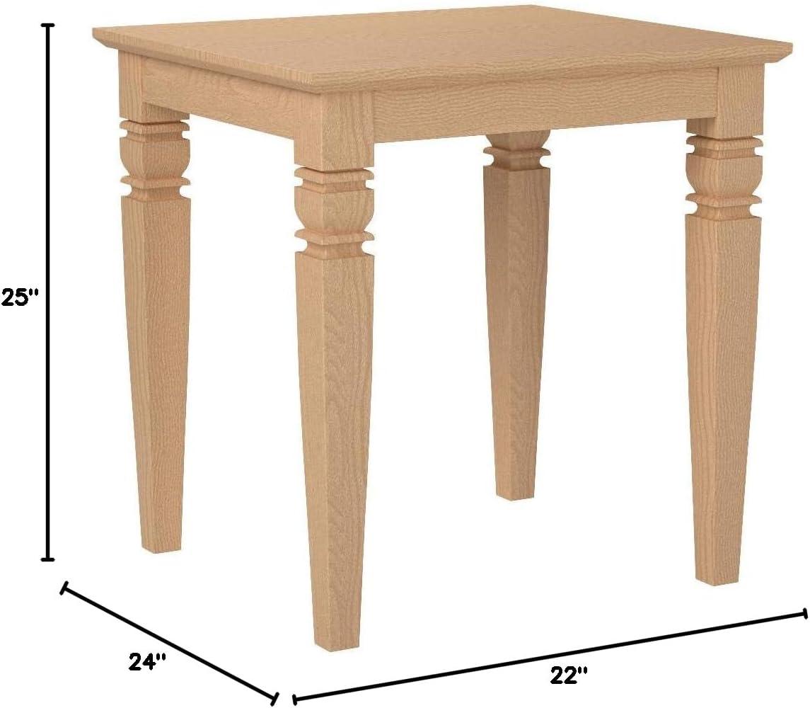 International Concepts Java End Table: Hardwood Frame, Rectangle Accent Table for Living Room, 25" High