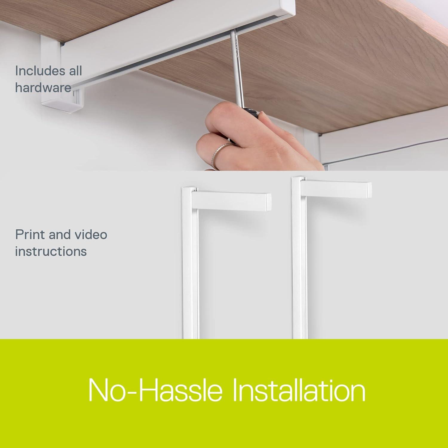 White 2-Tier Floating Wall Shelf Bracket Kit