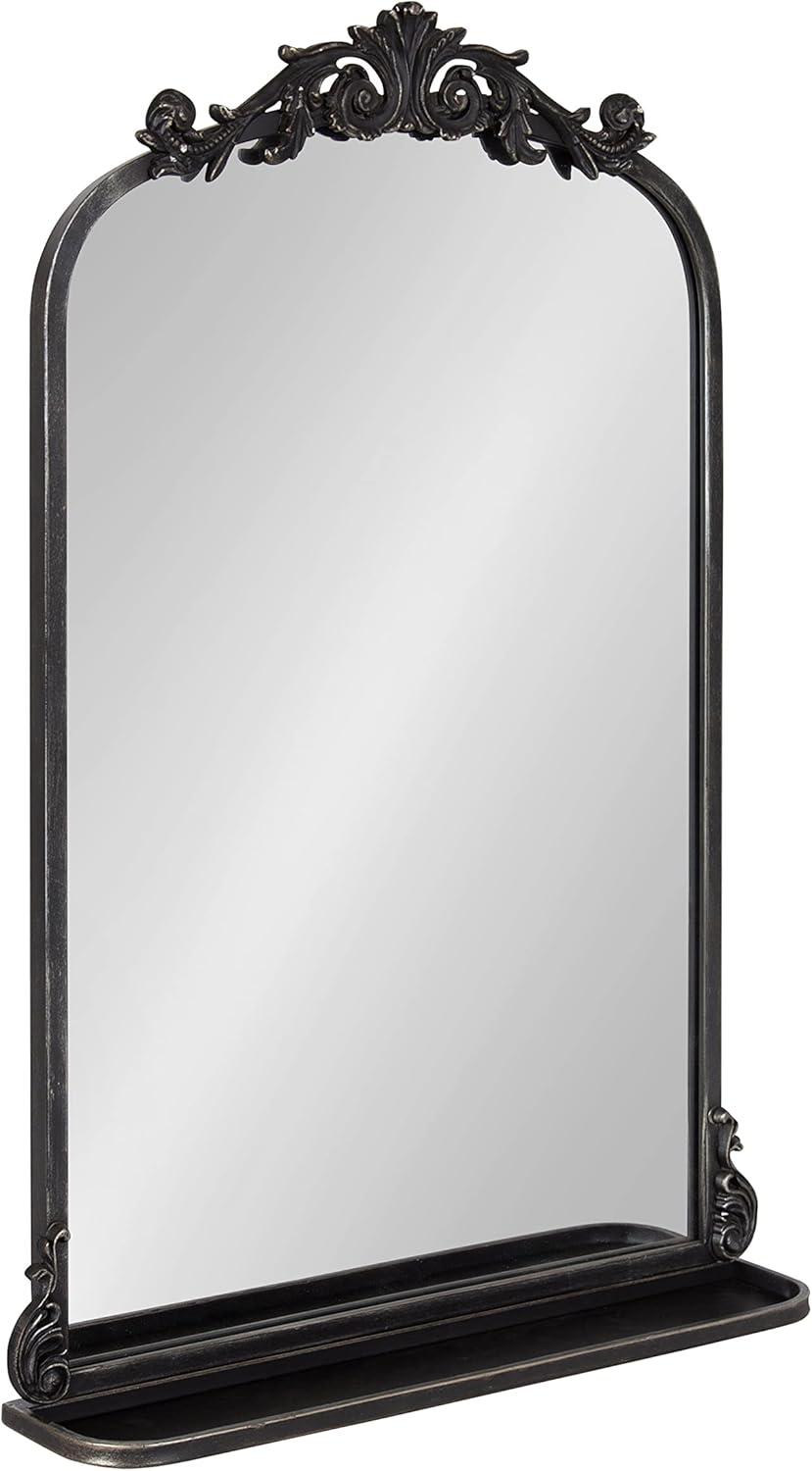 Kate and Laurel Arendahl Functional Mirror with Shelf - Black, 21x32