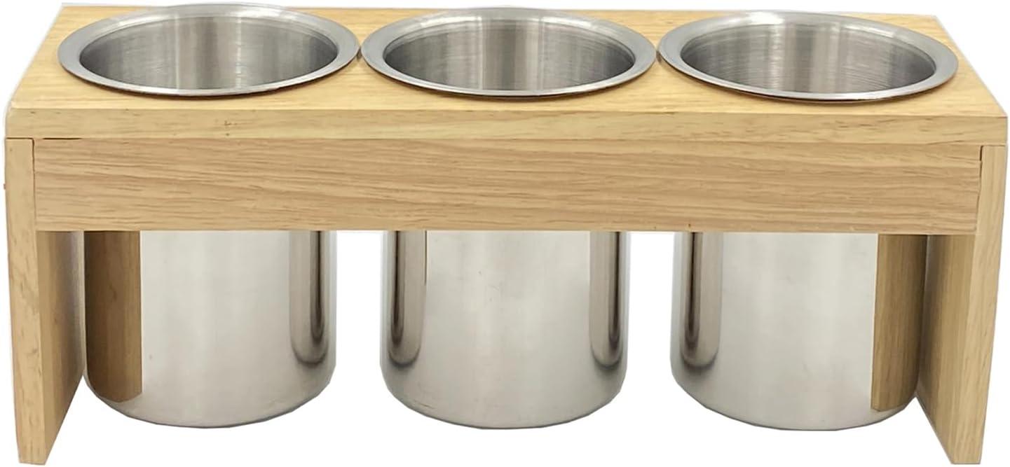 Flatware Caddy Stainless Steel Cutlery Holder with Wood Base