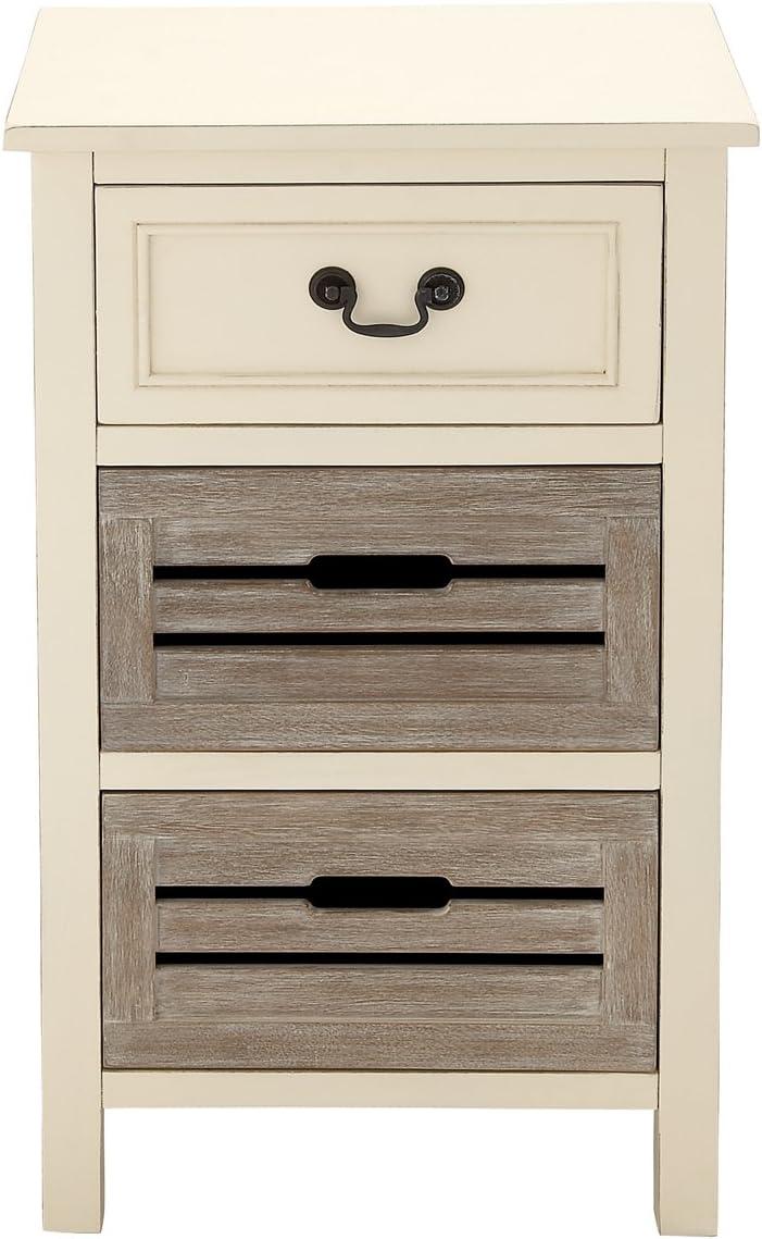 Urban Designs Cape Cod Two-Tone 3-Drawer Storage Chest Night Stand