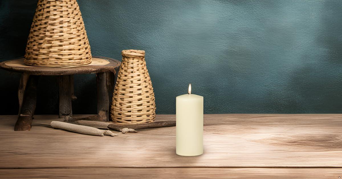 Ivory Unscented Wax Pillar Candle 3 x 3 Inch