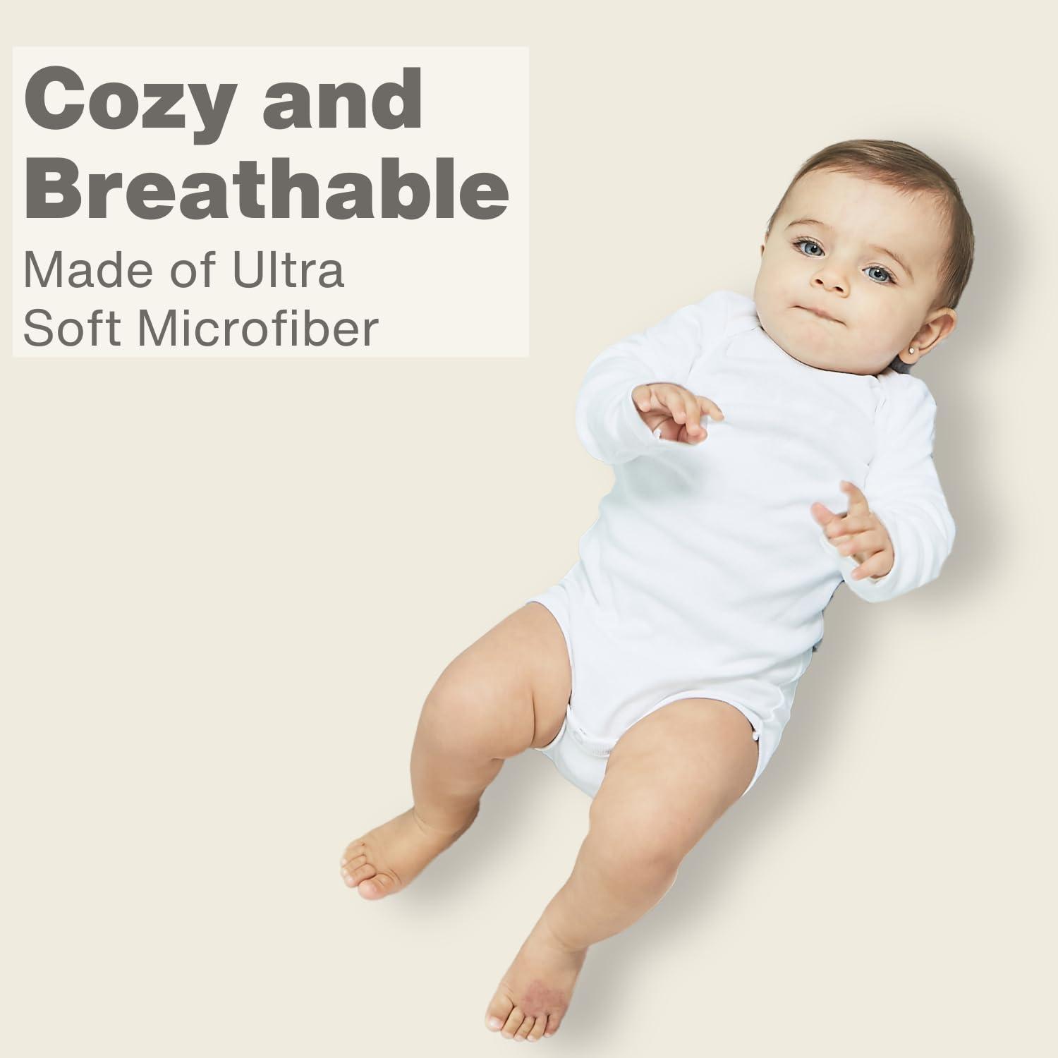 Everyday Kids Fitted Crib Sheet, 100% Soft Breathable Microfiber Baby Sheet, Fits Standard Size Crib Mattress 28in x 52in, Beige Nursery Sheet