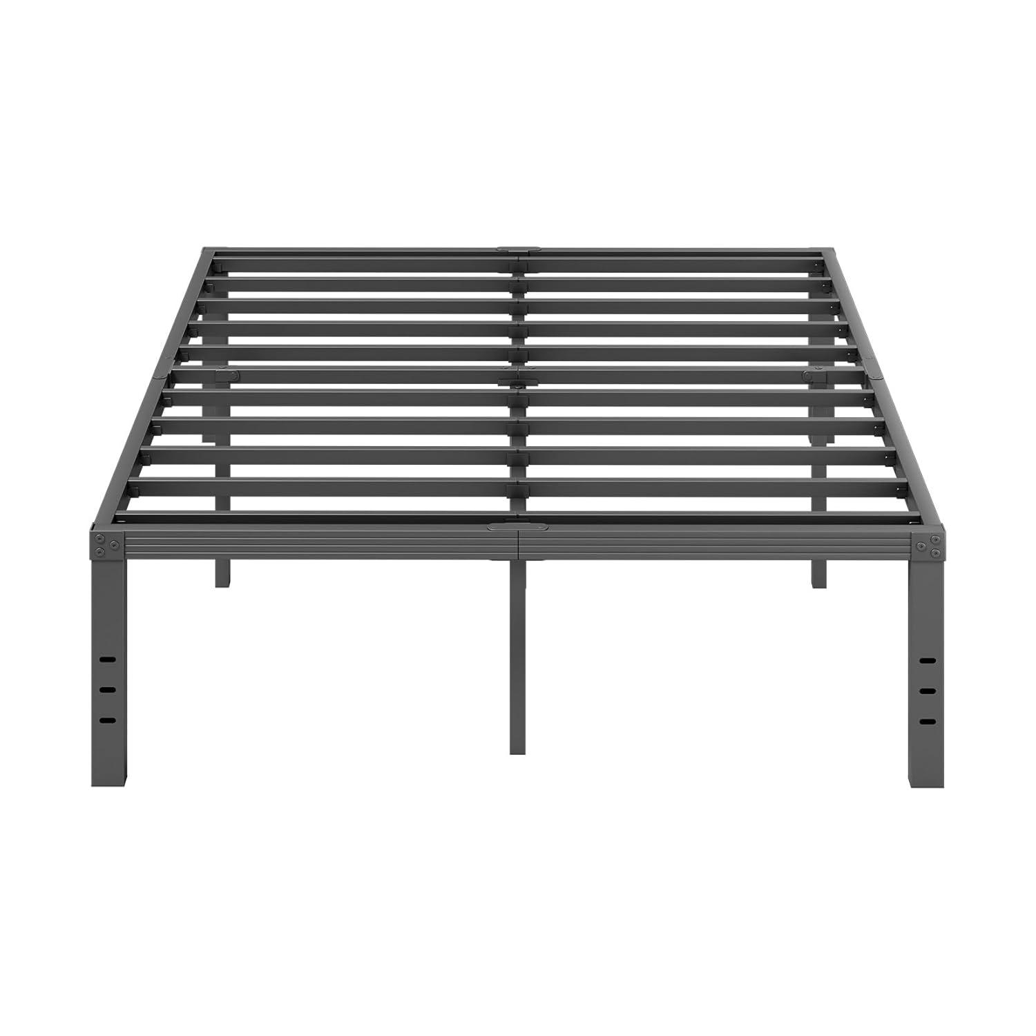 14 inches Queen Bed Frames No Box Spring Needed ,2500 lbs Heavy Duty Metal Platform Bed Frame with Storage Queen Size for Adult Black