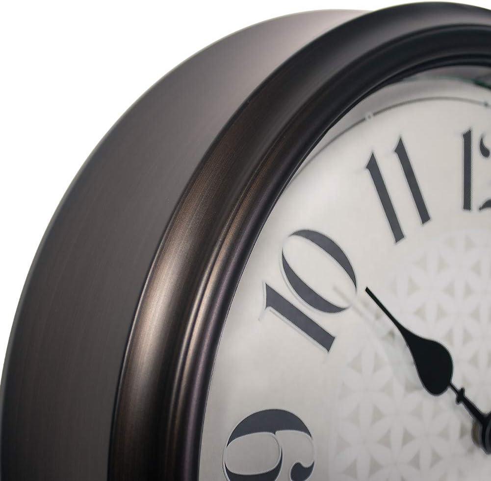 Presentime & Co. 14" in/Outdoor Luminous Wall Clock with Thermometer, Weather Thermometer, Night Light with Smart Sensor - Oil Rubbed Bronze Finish, Outdoor Lights & Decoration.