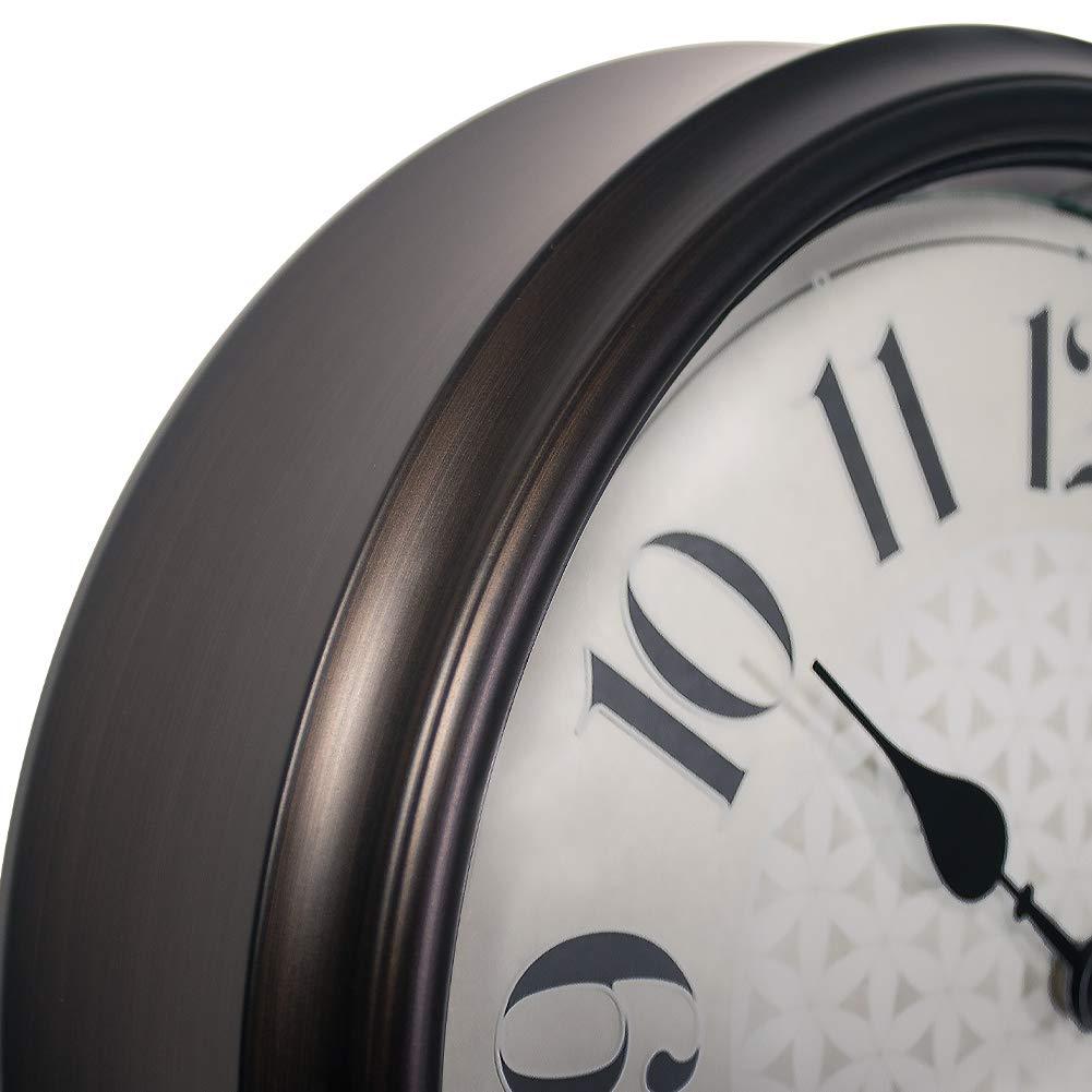 Presentime & Co. 14" in/Outdoor Luminous Wall Clock with Thermometer, Weather Thermometer, Night Light with Smart Sensor - Oil Rubbed Bronze Finish, Outdoor Lights & Decoration.