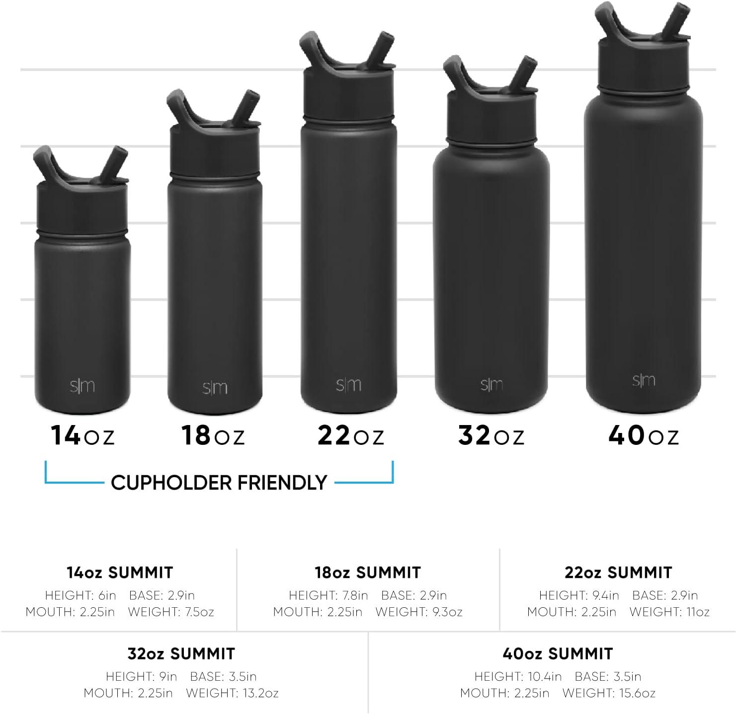 Simple Modern Summit Water Bottle Straw and Chug Lid Vacuum Insulated Stainless Steel Bottle | 32 fl oz