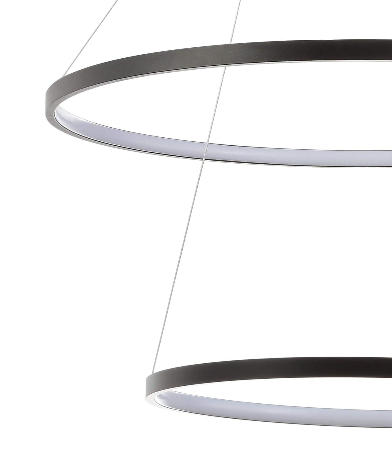 Brice 24" Round Integrated LED Metal Pendant, Matte Black