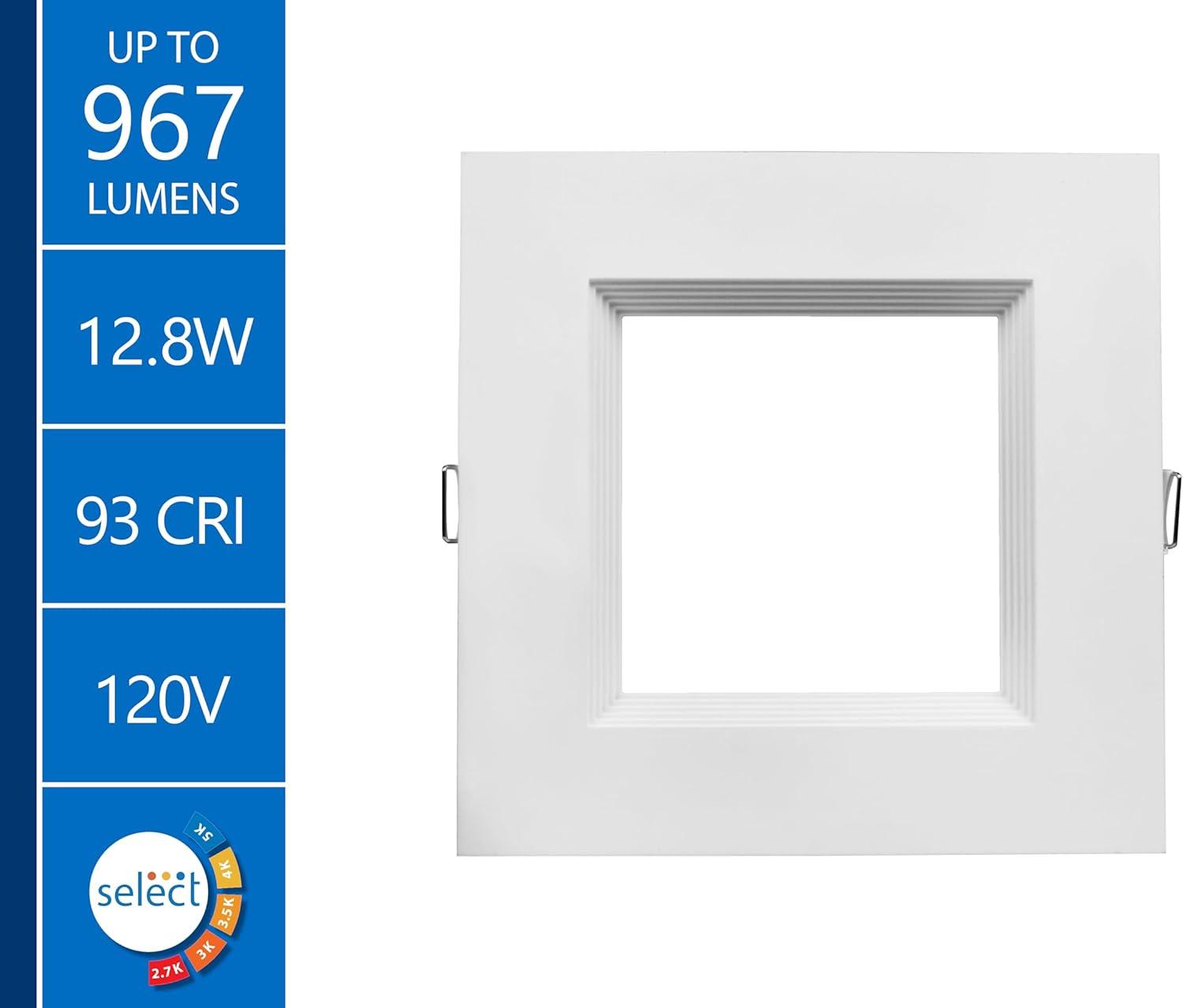 RELS 6'' Selectable Color Temperature Dimmable Air-Tight IC Rated LED Canless Recessed Lighting Kit