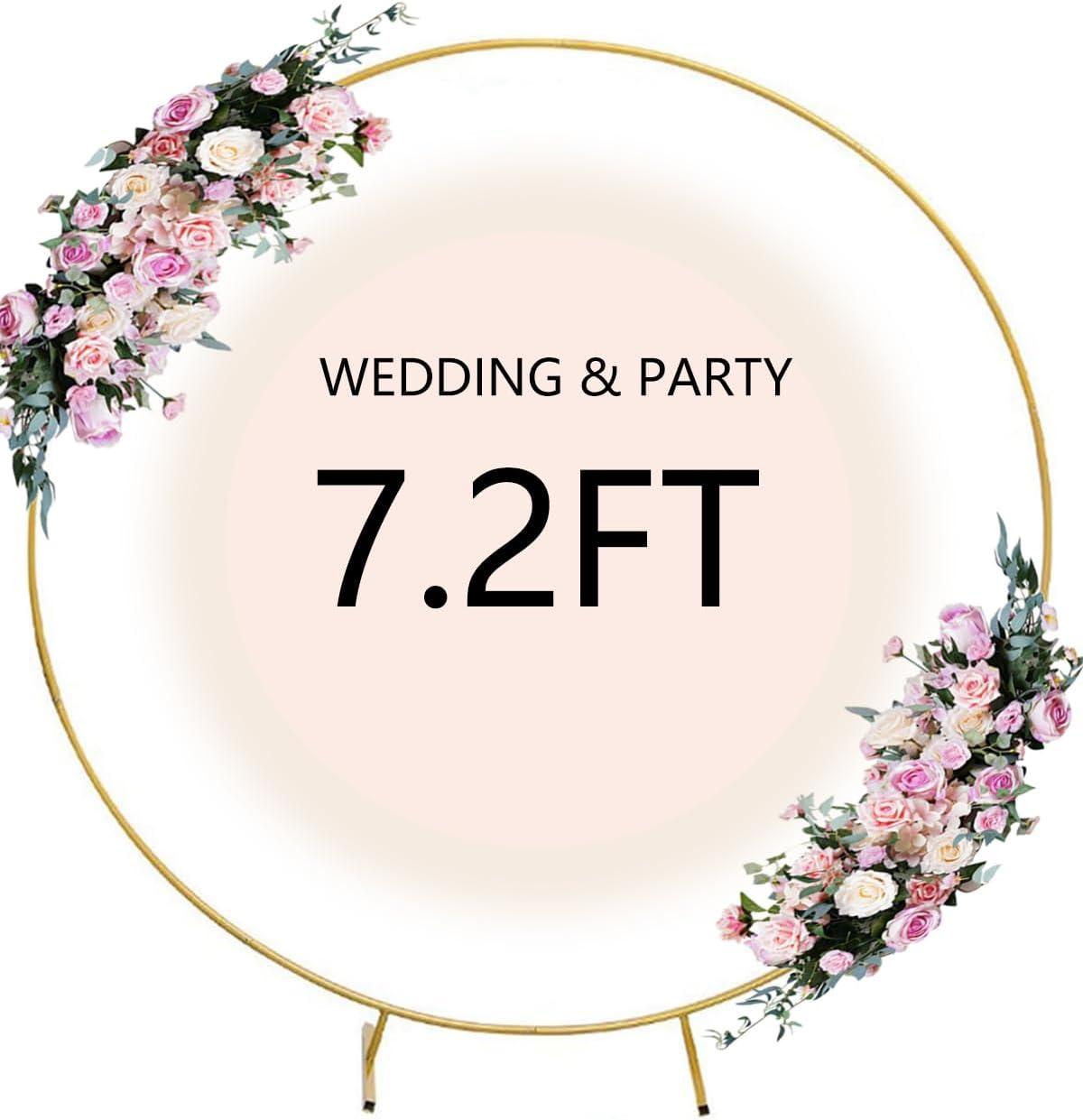 Wedding Arch Backdrop Stand, 6.6x6.6 FT Gold Wedding Arches for Ceremony Square Metal Balloon Arch Stand Garden Arbor Frame for Wedding Birthday Party Baby Shower Photo Booth Background Decoration