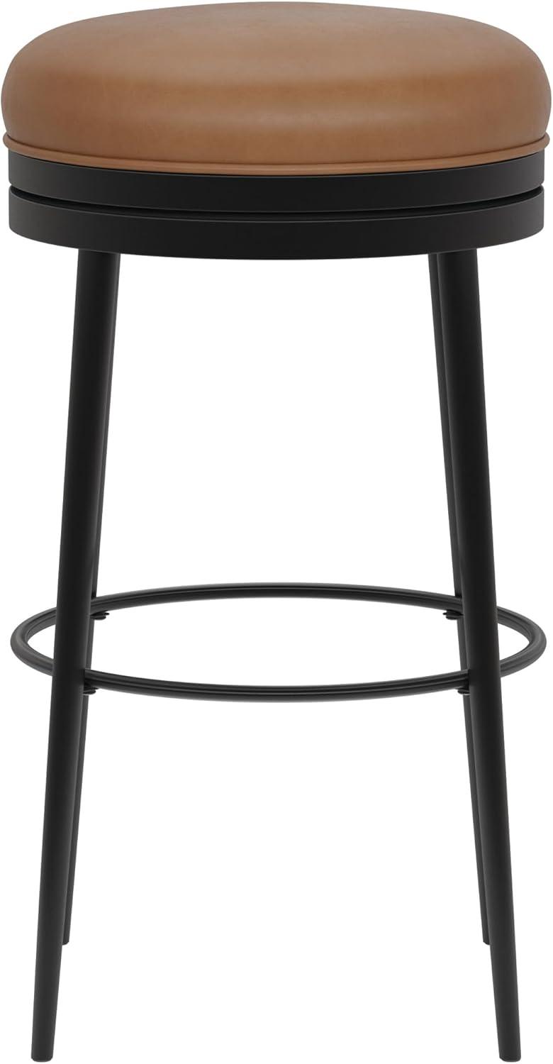 Hillsdale Aubrie Metal Counter Height Swivel Stool, Matte Black