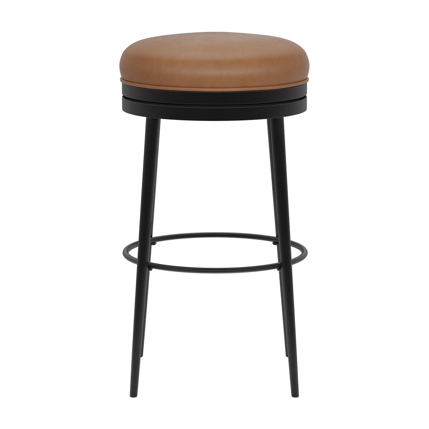 Hillsdale Aubrie Metal Counter Height Swivel Stool, Matte Black