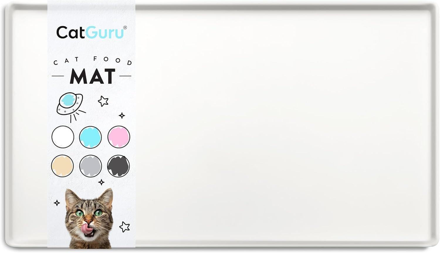 CatGuru Cat Food Mat, Small, Marshmallow