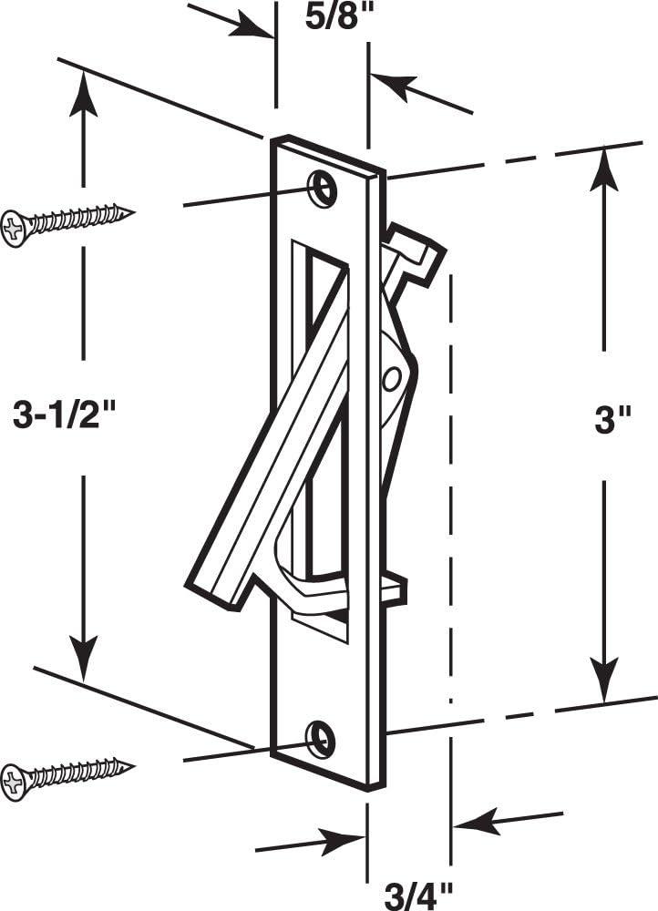 Satin Nickel Pocket Door Flush Pull with Diecast Construction