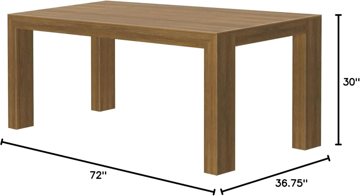 Pecan Wirebrush 72" Solid Wood Rectangular Dining Table