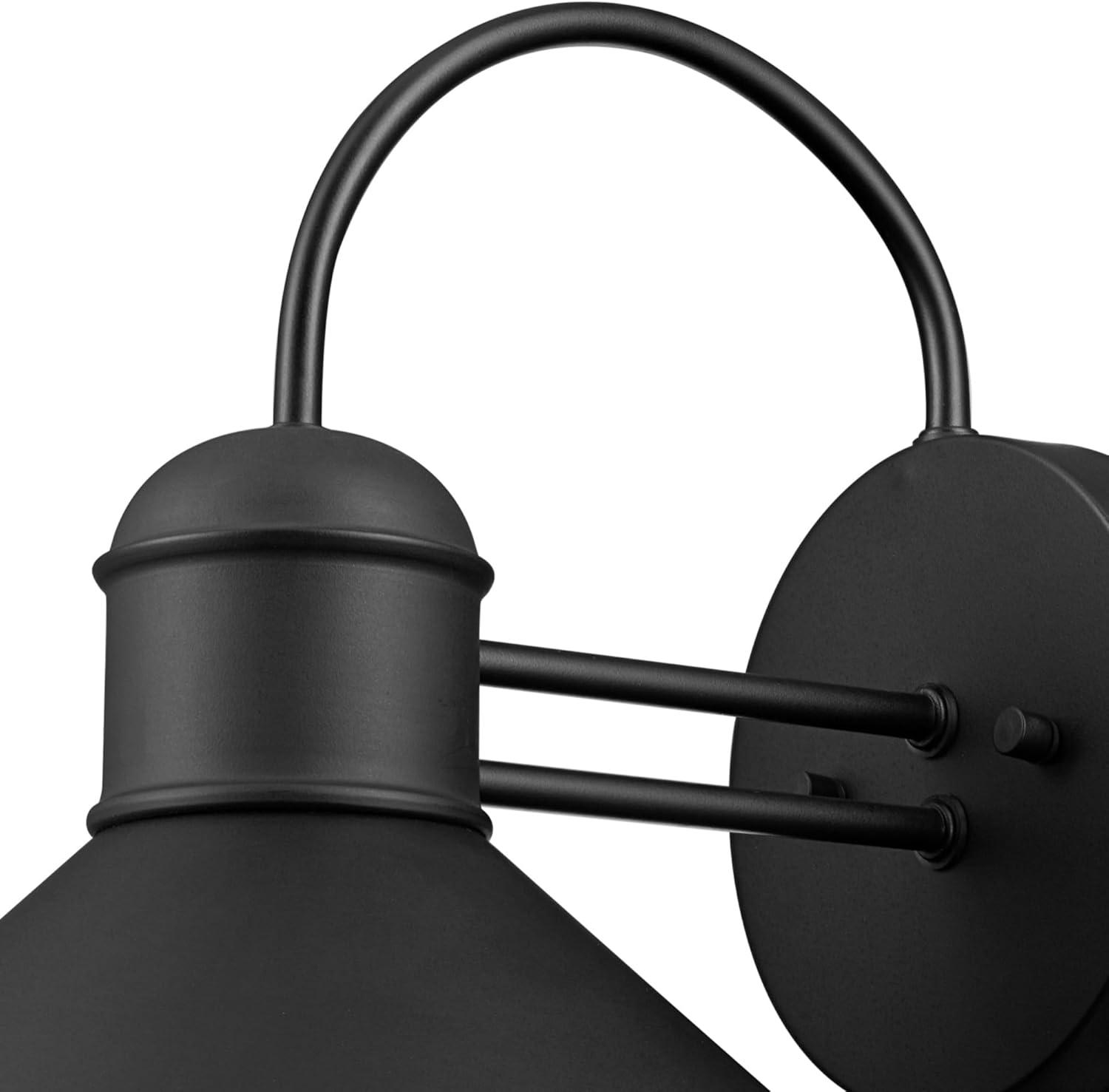 Sebastien Black Industrial Outdoor 1-Light Wall Sconce (2-Pack)