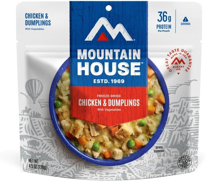 Mountain House Chicken & Dumplings, Freeze-Dried Camping & Backpacking Food, 2-Serving