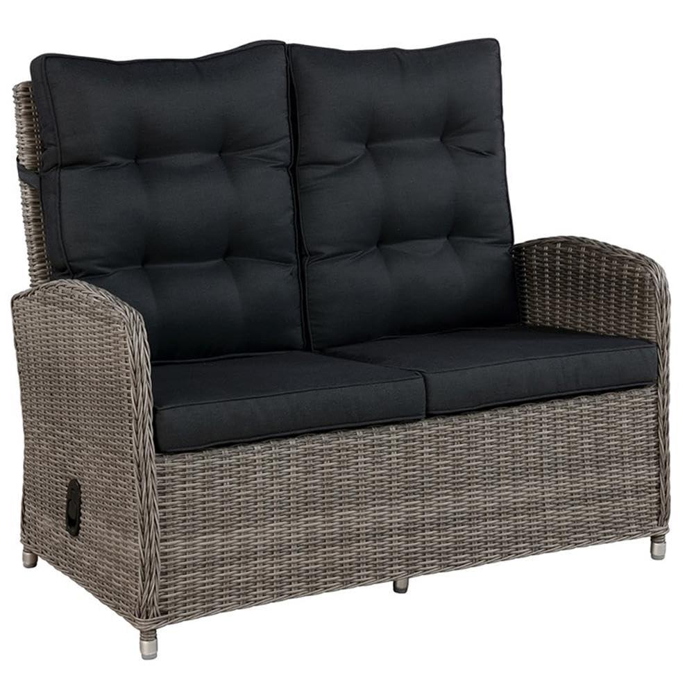 Monaco Outdoor 2 Seat Reclining Bench - Gray - Alaterre Furniture