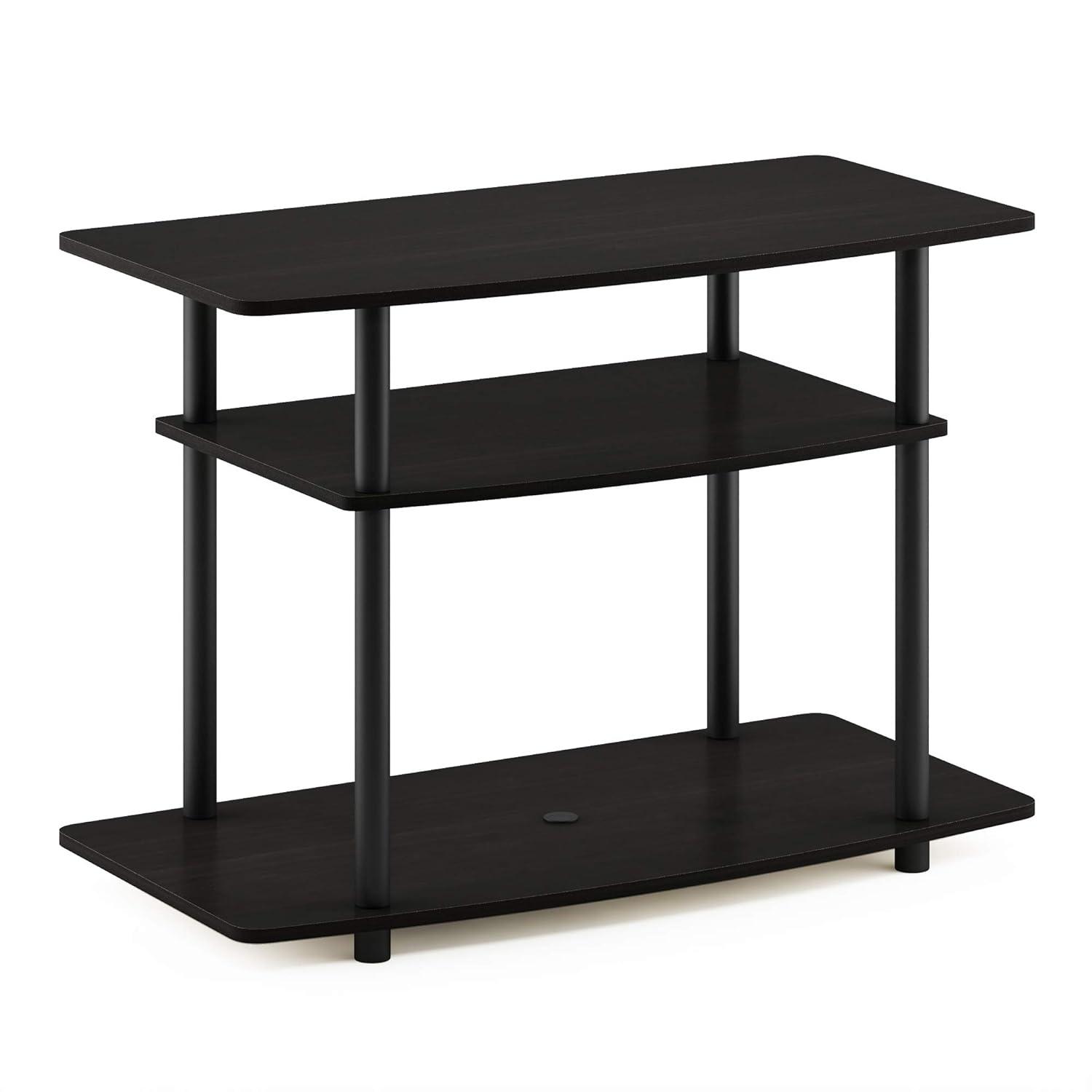 Furinno 3-Tier TV Stand Console Table for TV's up to 32" Media Entertainment Center No Tools Espresso/Black