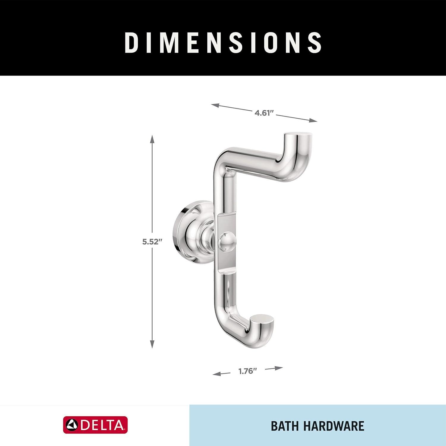 Delta Saylor Wall Mounted Double Towel Hook in Matte Black