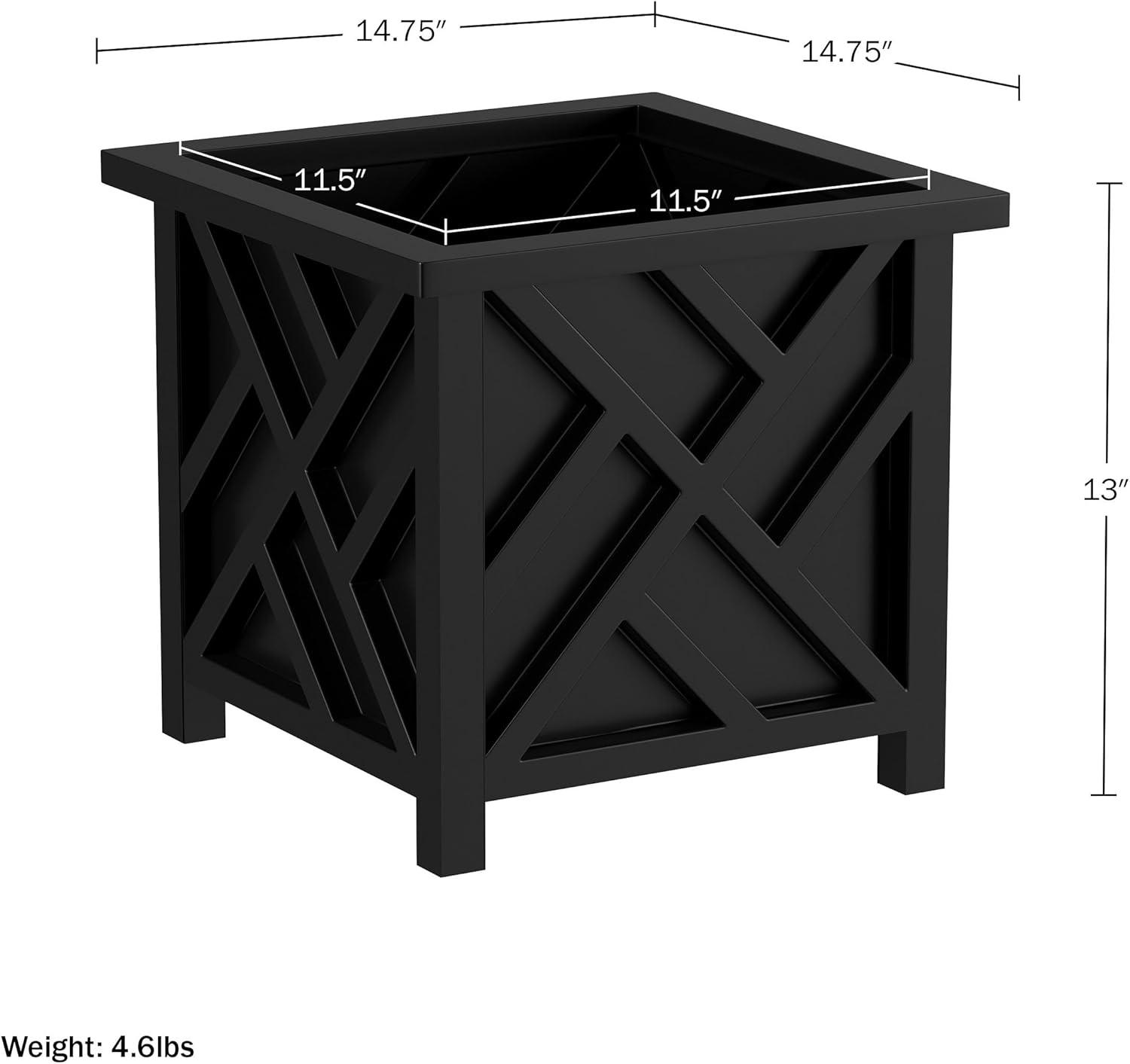 Pure Garden 2 -Pack Square 14.75-in W x 13-in H x Black Plastic Contemporary/Modern Outdoor Planter