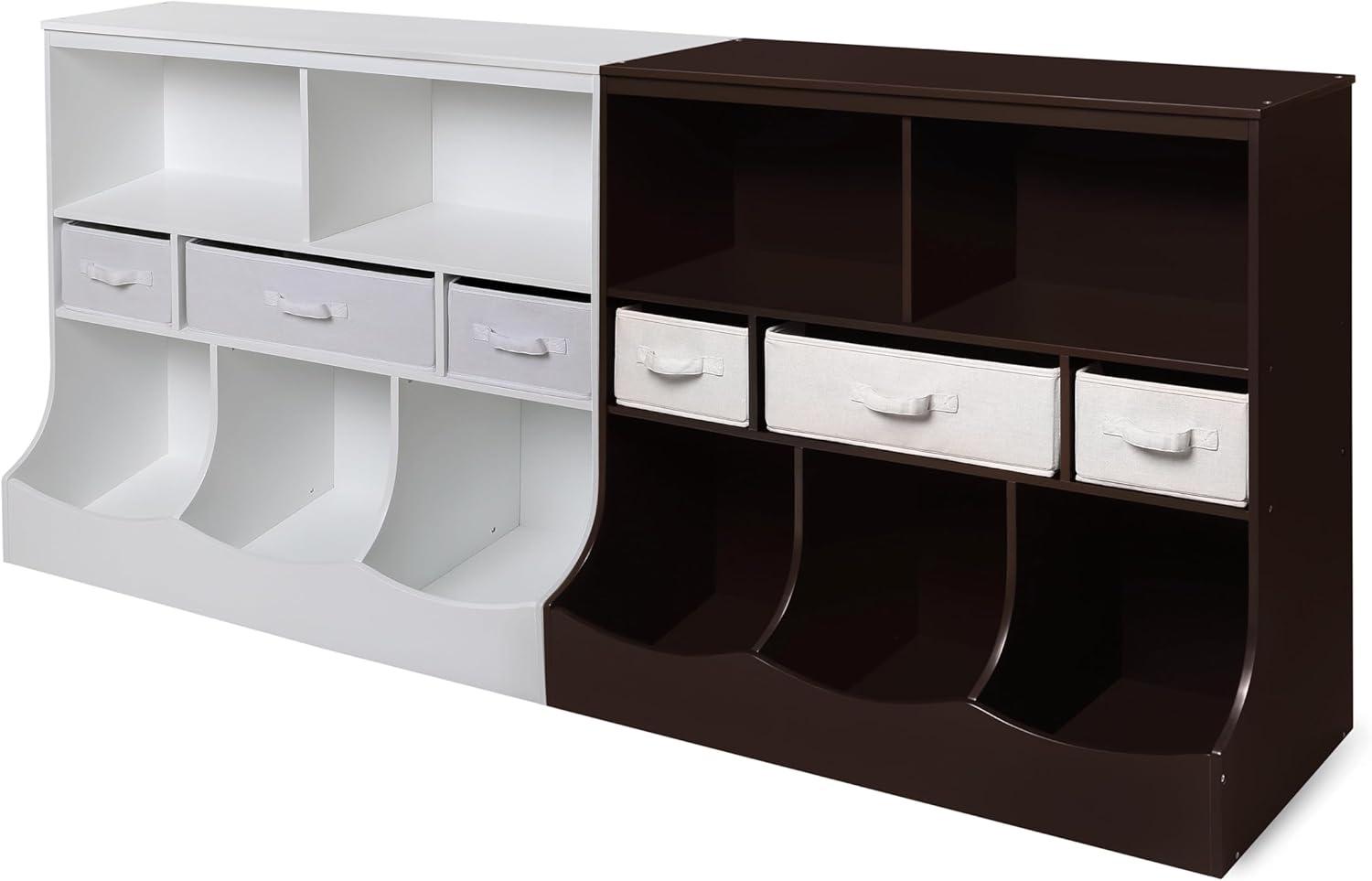 Badger Basket Combo Bin Storage Unit with Three Baskets - Espresso
