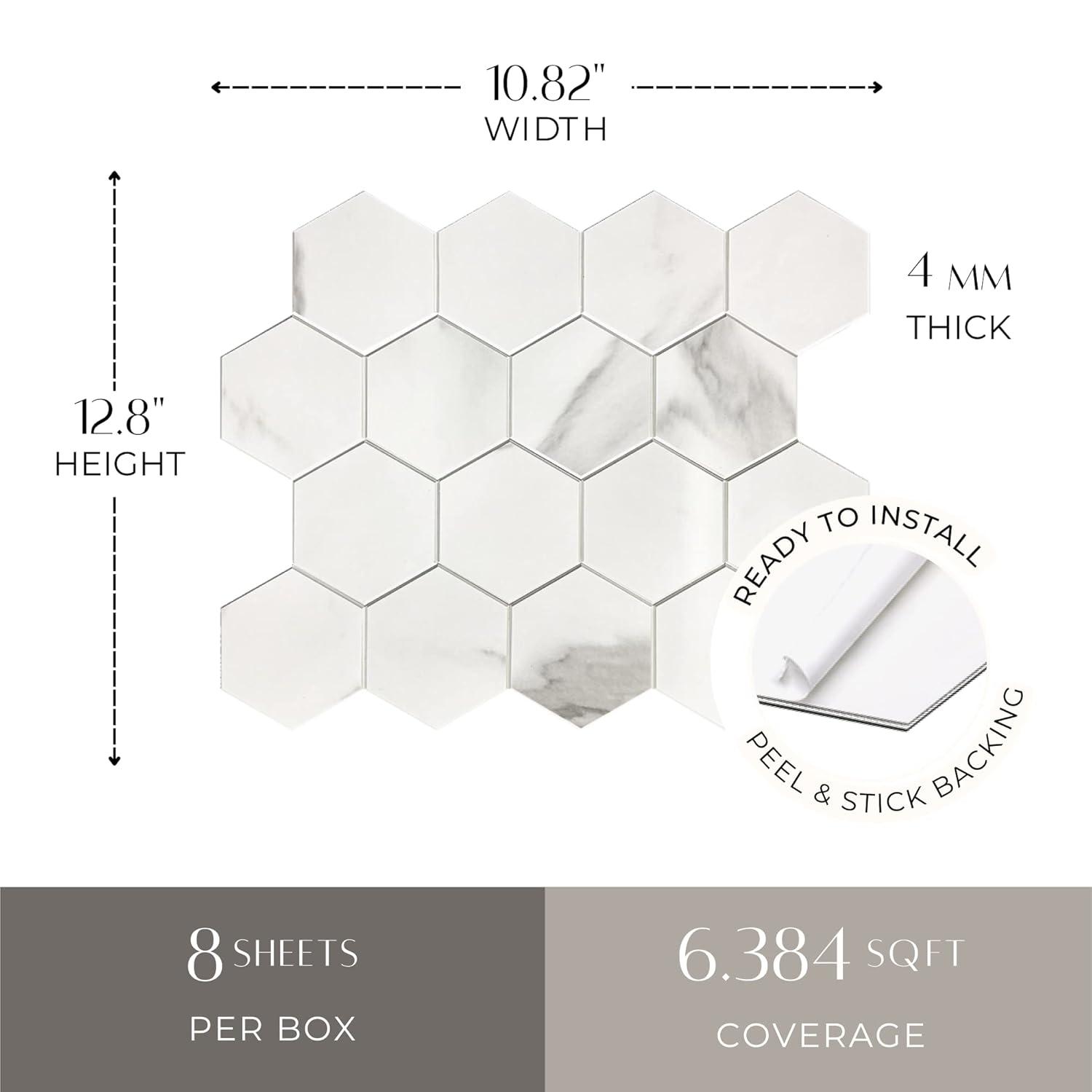 Avant Decor 3.27'' W x 2.88'' L Engineered Stone Peel and Stick Mosaic Tile