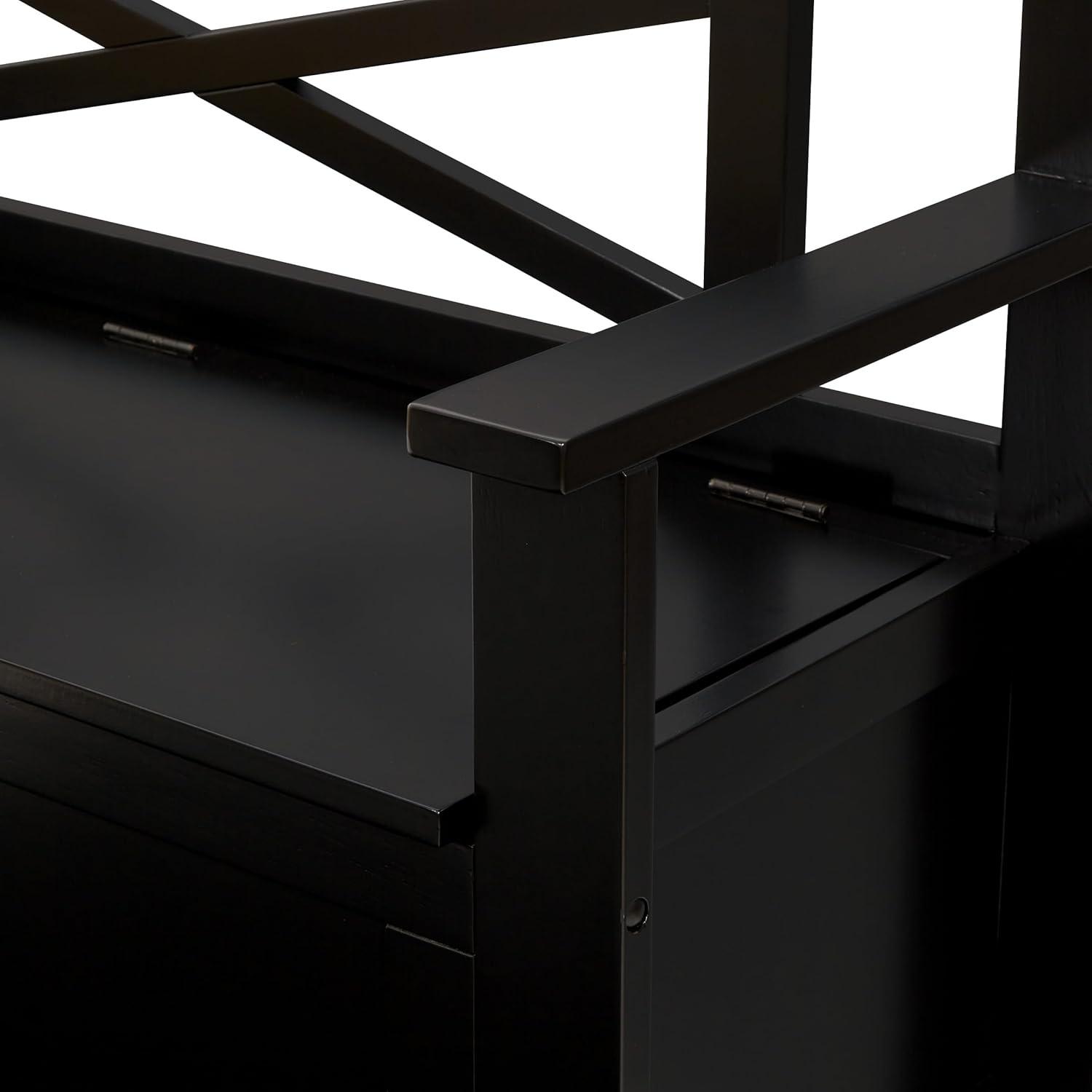 OSP Home Furnishings Metro Solid Wood Entry Way Bench in Black