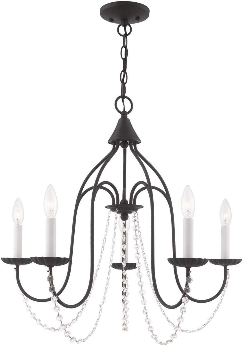 Mini Alessia 5-Light Black Crystal Chandelier